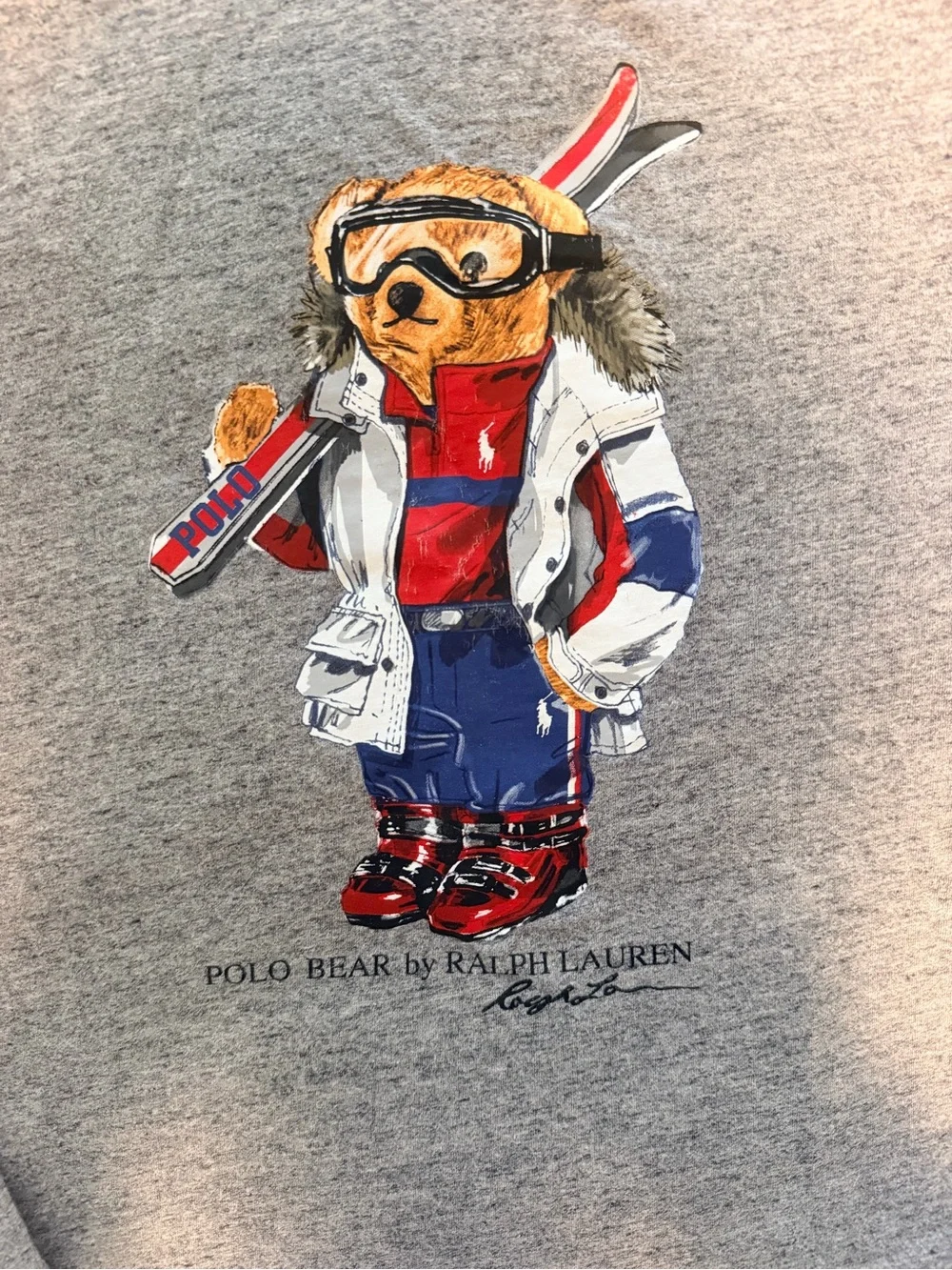Polo by Ralph Lauren Grey Bear Graphic Long sleeve shirt